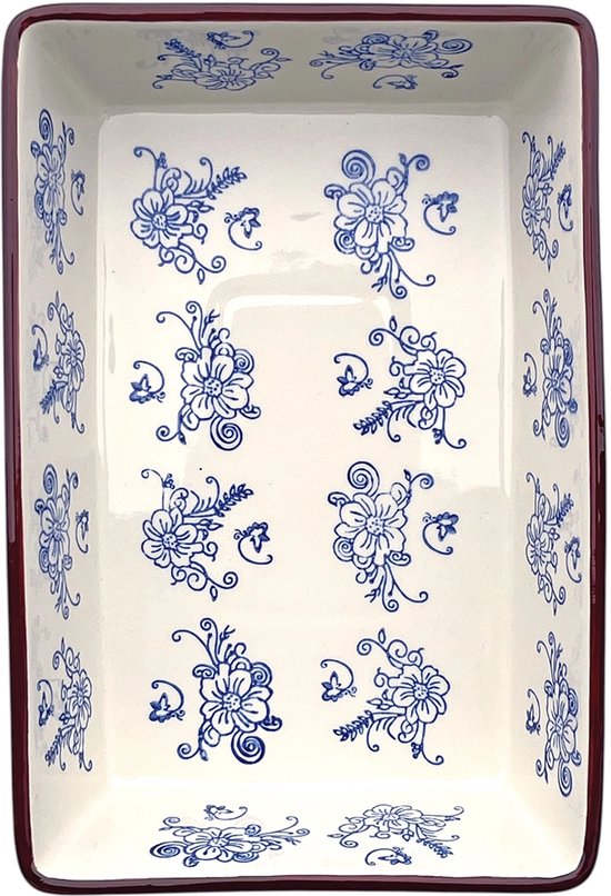 Lavandoux - Ovenschaal - Rechthoekig - 20 x 30 cm - Floral Lace Blue