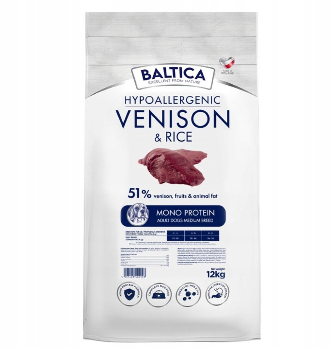 Baltica Baltica Hypoallergenic - Hondenvoer Wild & Rijst - Maat M (Middelgrote Rassen) - 12 kg - Erwtenvrij & Kipvrij