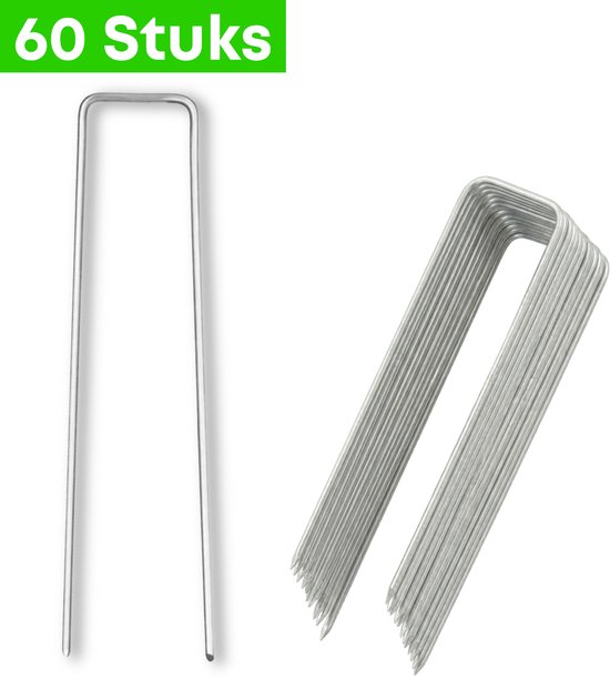 YUGN 60 Couvre - sol Pegs - Galvanisé anti rouille au Chevilles de sol - Fixation facile par points Sharp - Oa RACINES Tissu Couvre - sol Kunstgras ou Tentes Camping - 20x20x3.5CM
