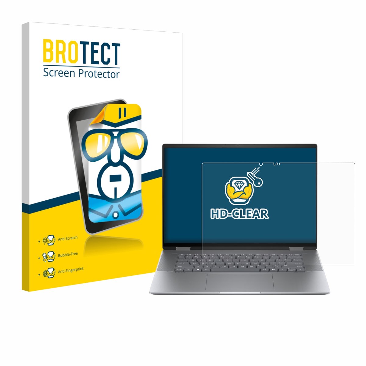 BROTECT - Screenprotector voor HP Envy x360 2-in-1 16 - Folie Beschermfolie transparant