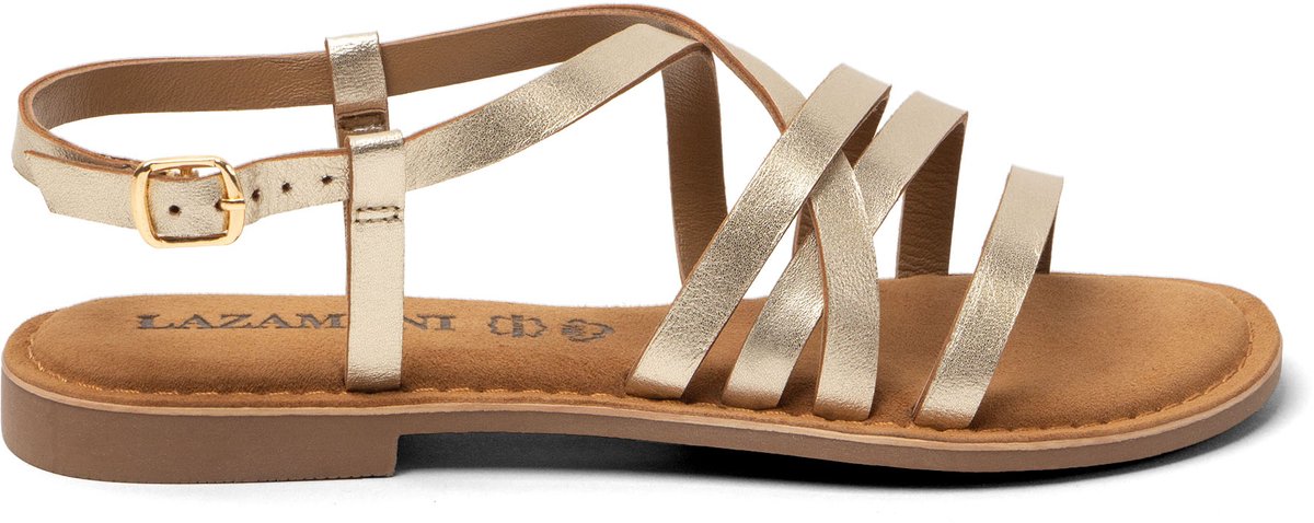 Lazamani - Zuza Dames Sandalen Leer Gold - Maat 39