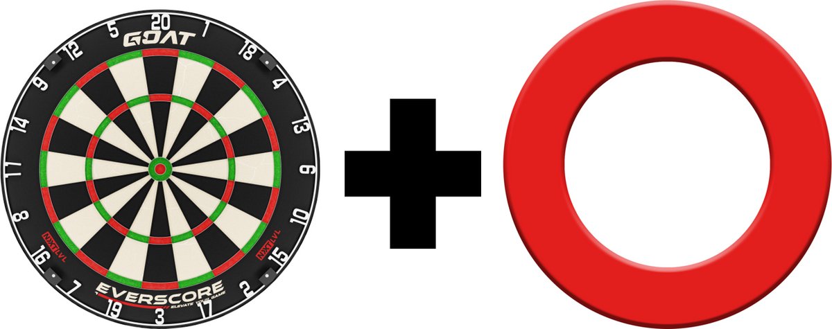 D&More GOAT dartbord + Surround set ROOD 1