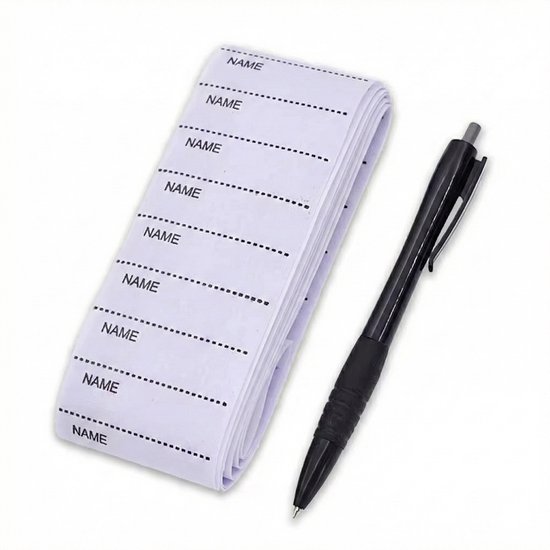 Consumerce® Opstrijkbare Kledinglabels 100 Stuks - Inclusief Pen - Wasbaar - Kleding Labels Textiel - Strijklabels - Label Naam - Naamlabels