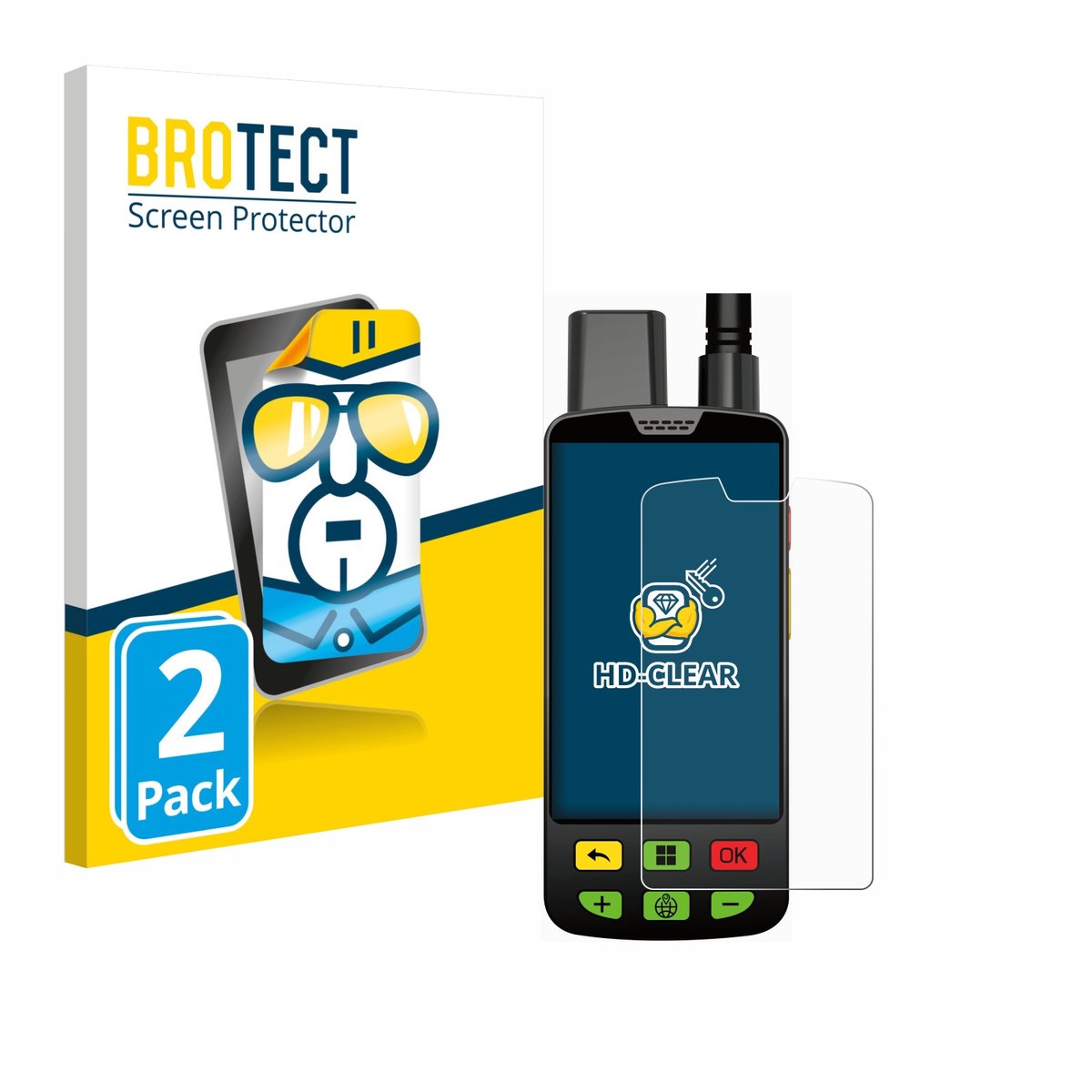 BROTECT - Screenprotector voor Aduro Locit GPS - Folie Beschermfolie transparant 2 Stuks