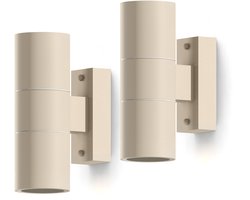 Calex Wandlamp Up & Downlight Turin - 2x GU10 - IP54 Water- en Stofbestendig - Geschikt voor Binnen en Buiten - Eenvoudige installatie - Cilinder - 2-Pack