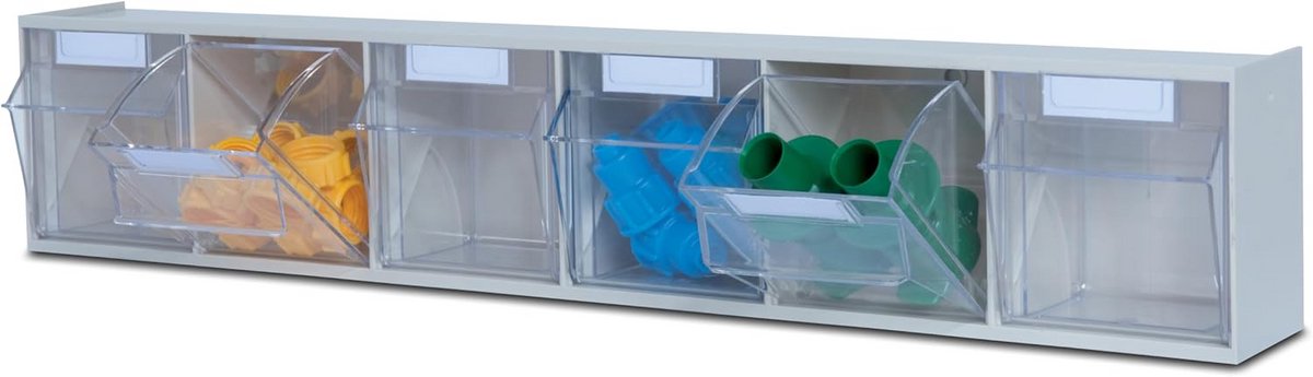 Modulair Opbergsysteem met 6 Transparante Laden - Werkplaats & Hobby Organizer