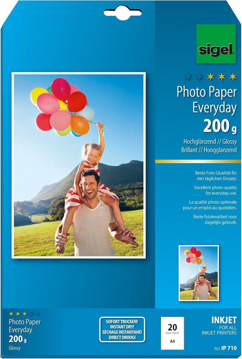 Hoogglans Fotopapier A4 20 Vellen Hoge Kwaliteit Voor Inkjetprinters