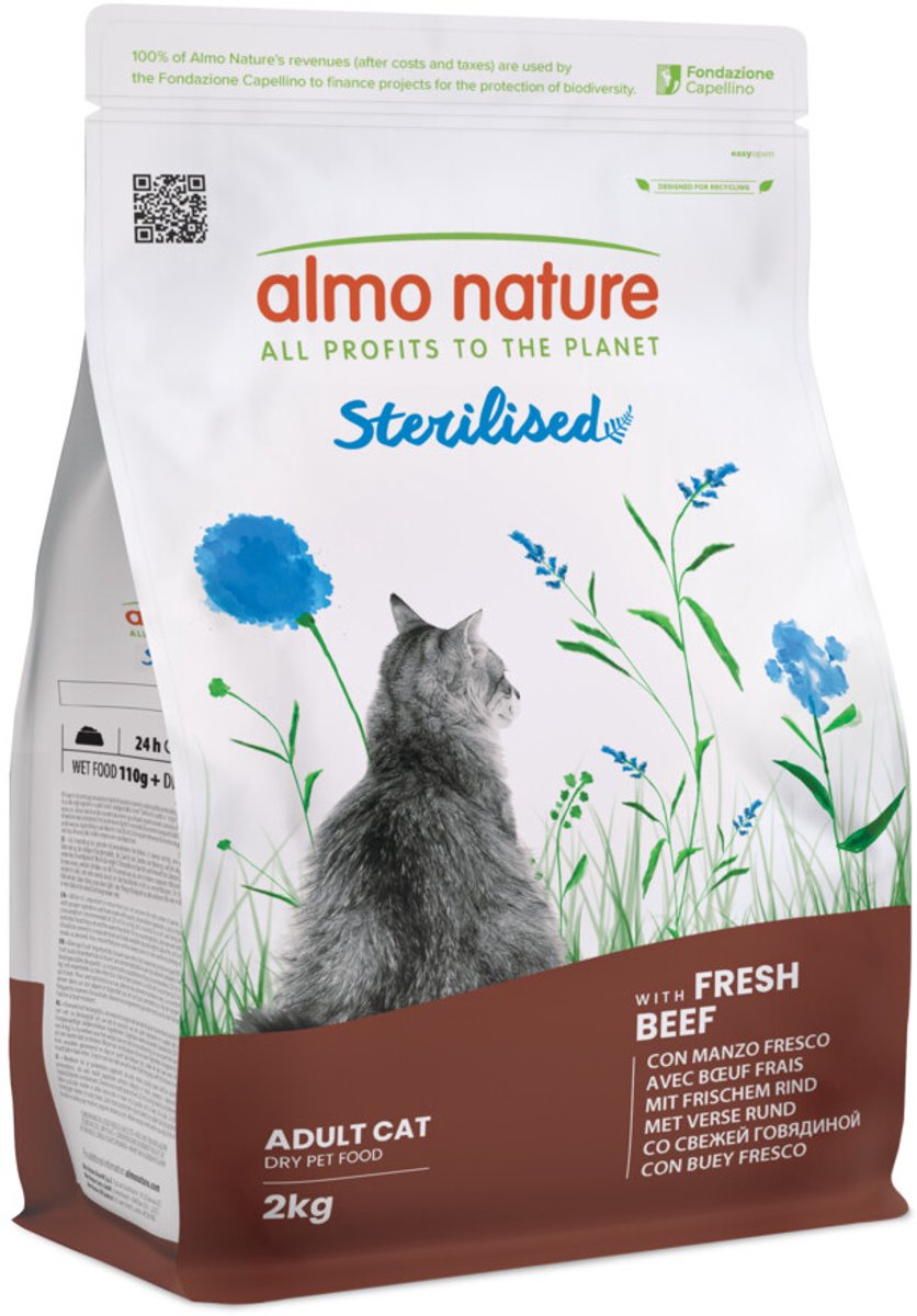 Almo Nature Almo Nature Holistic Droogvoer voor Gesteriliseerde Katten - Rundvlees 2kg