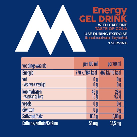 Maxim Energy Gel Drink Cola - 25 x 60 ml - Isotone - Met cafeïne - Geen water nodig — afbeelding 3