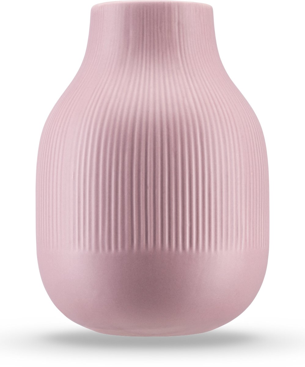 Easyplants | Vaas Botan 22 cm oud roze | Keramiek | Ovaal | roze | Japandi stijl | Design Vaas