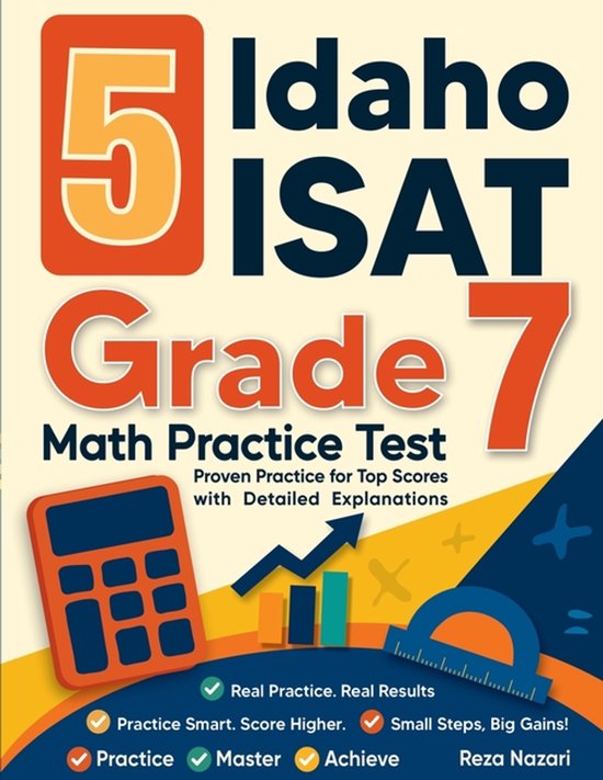5 Idaho ISAT Grade 7 Math Practice Tests - cover