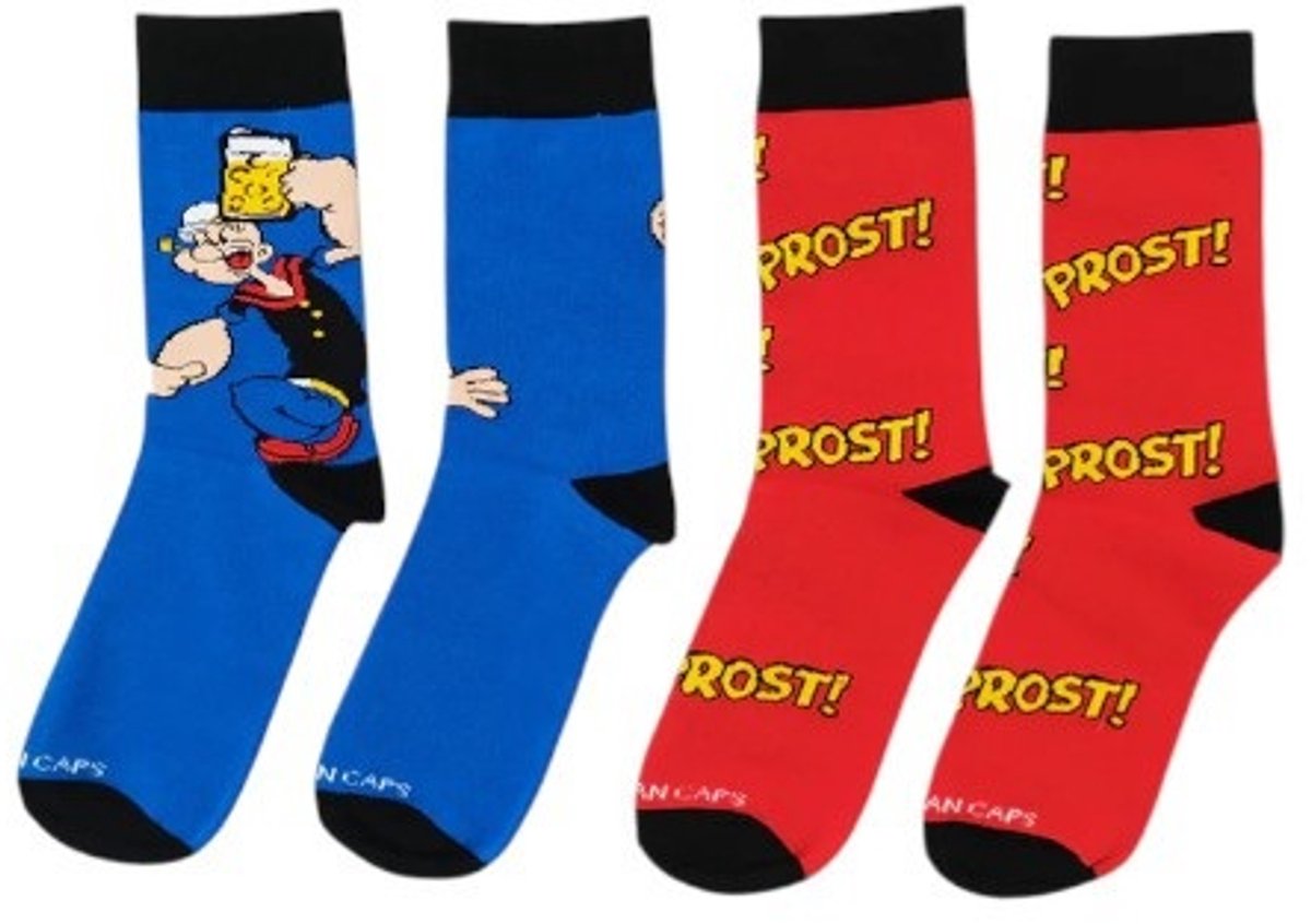 Popeye & Prost – Sportsokken Box – Rood en Blauw – Bavarian Caps – 41-46