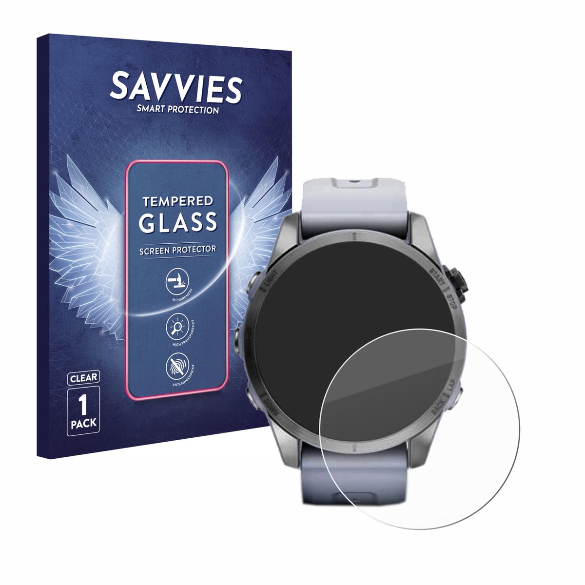 Savvies - Glas Screenprotector voor Garmin Fenix 7S (42 mm) - Gehard Beschermglas 9H