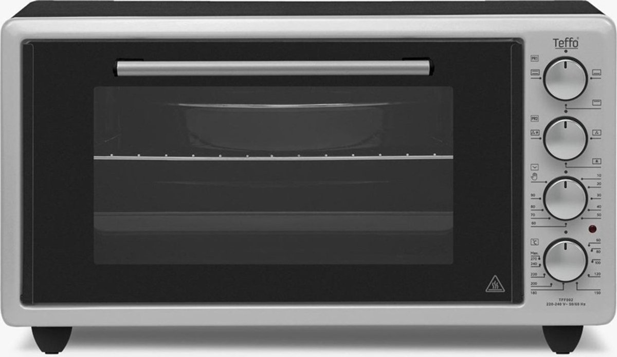 Elektrische oven - vrijstaand - 50 Liter - thermostaat - grijs - XL