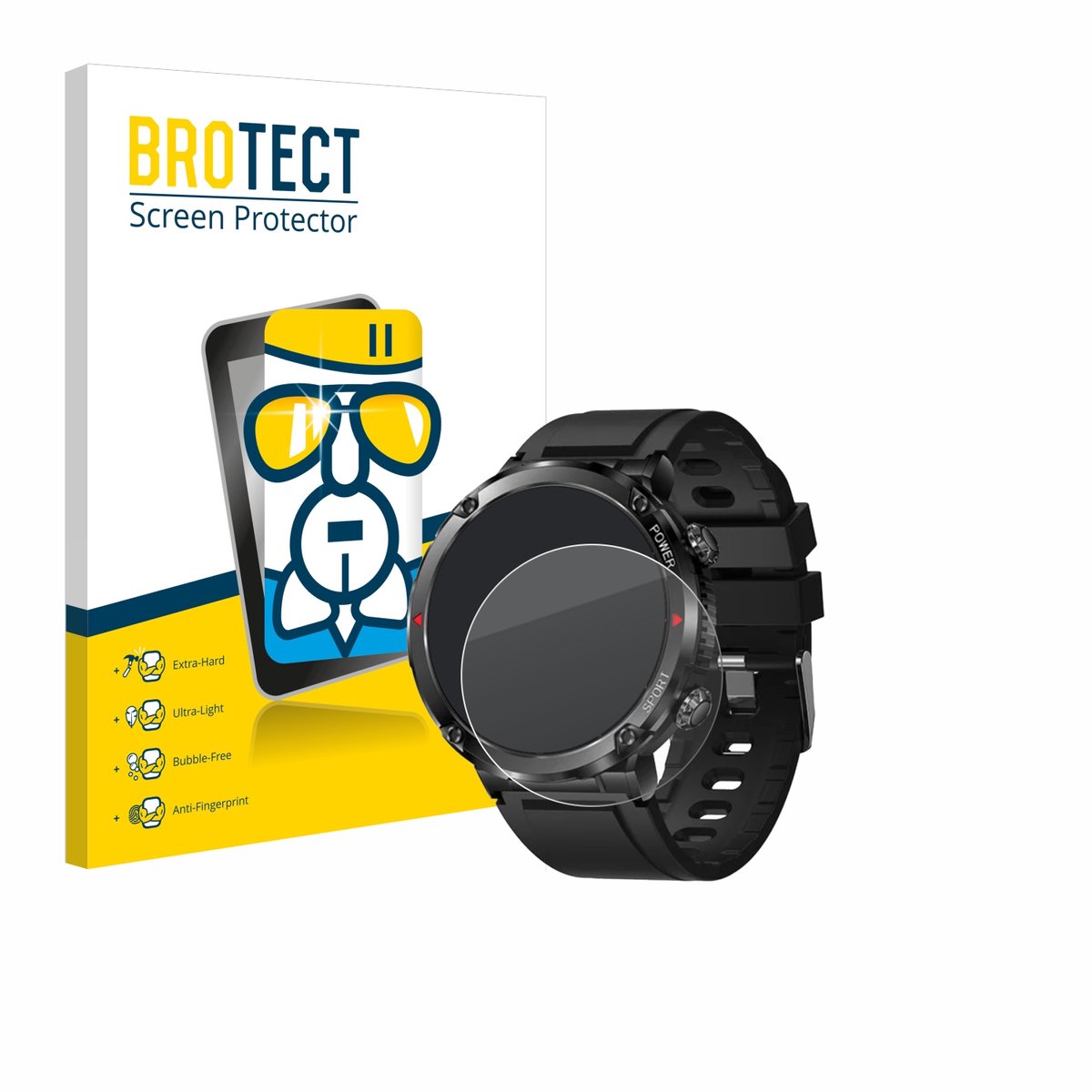 Screenprotector voor LIGE Smartwatch 1.6" Beschermglas transparant