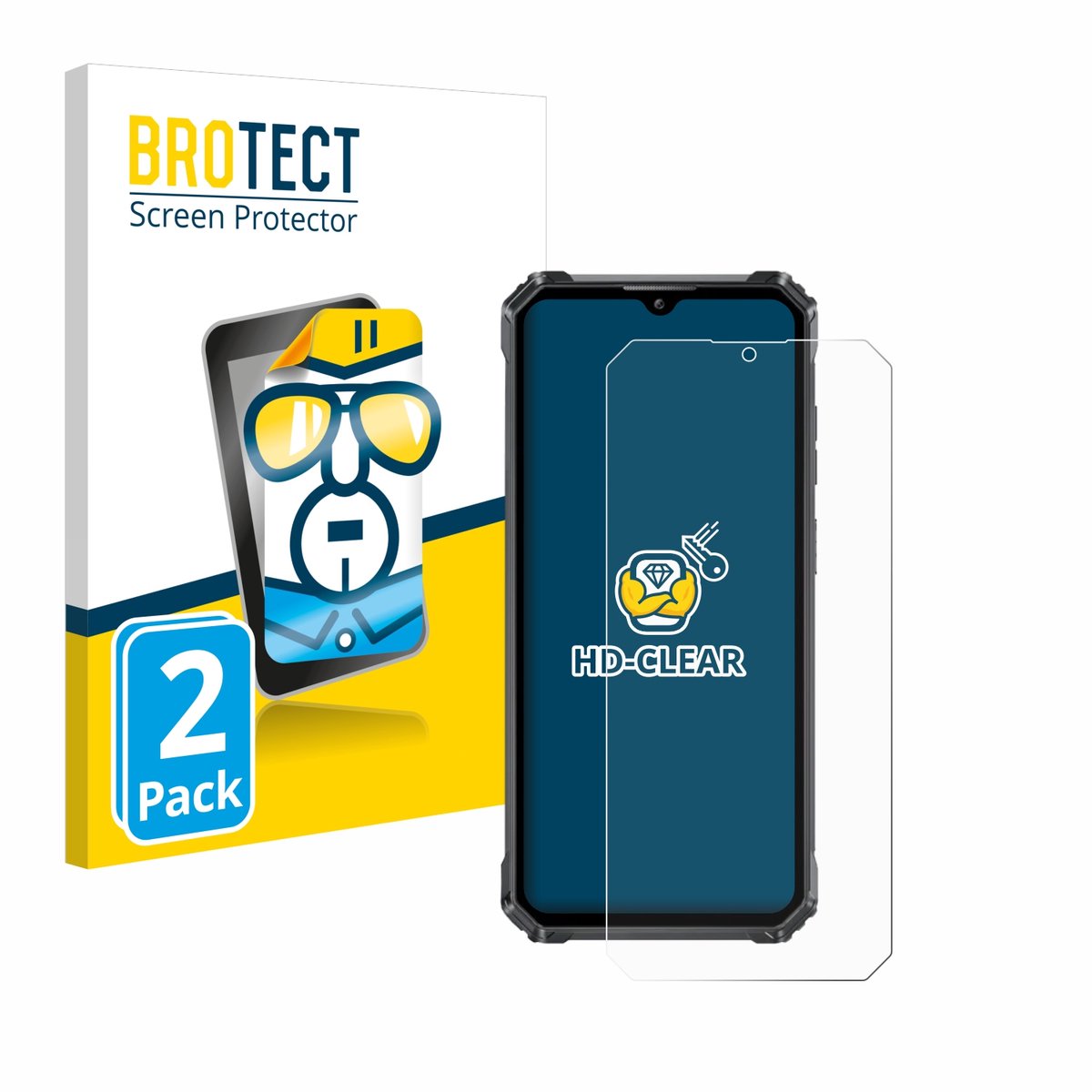 BROTECT - Screenprotector voor Oukitel G1 - Folie Beschermfolie transparant 2 Stuks