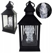 Zwarte lantaarn: 24 cm metalen lantaarn voor kaarsendecoratie, graflantaarns buiten, decoratieve metalen lantaarns voor begraafplaats, weerbestendig