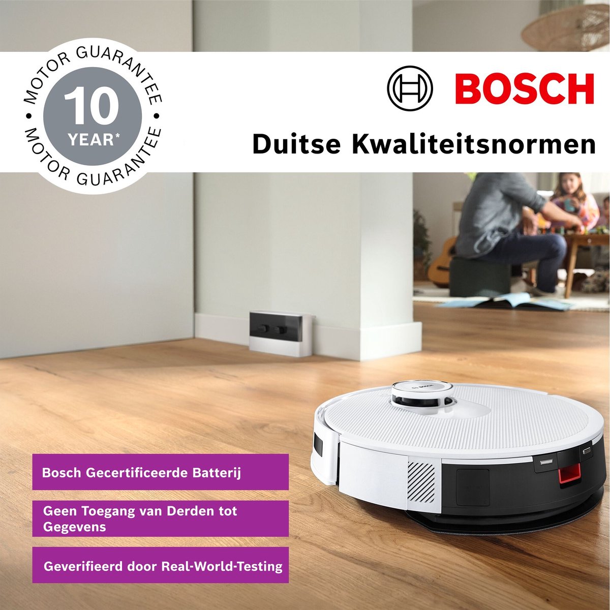 Bosch BCRC1W Robotstofzuiger Zakloos Wit - afbeelding 2