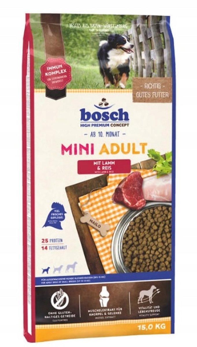 Bosch Bosch Adult Mini - Hondenvoer - Lam & Rijst - Voor kleine honden - 15 kg