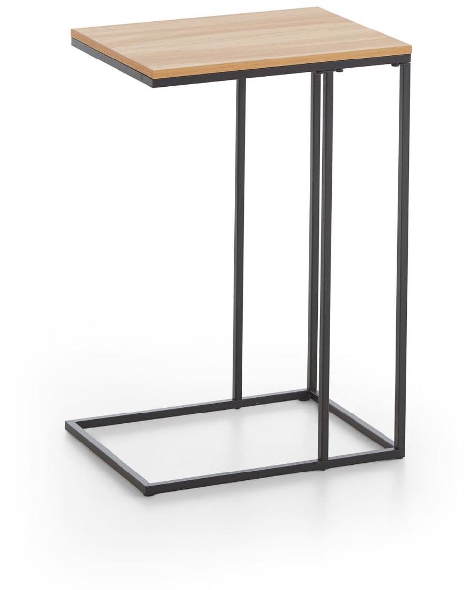 Karin salontafel serveertafel zwart, eik decor.