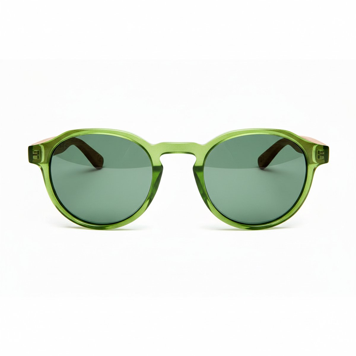 Wooda® Zonnebril Round – Groen Transparant – Gepolariseerd – Wooda Can Fornet TR Green Verde