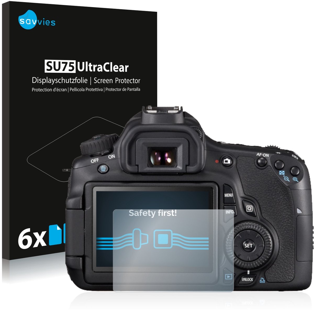 Savvies - Screenprotector voor Canon EOS 650D - Folie Beschermfolie transparant 6 Stuks