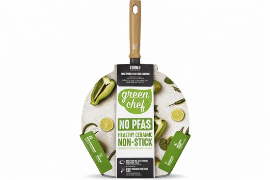 GreenChef - Stone Stoofpan met Deksel - 24 cm - Hapjespan - Stoofpan - Keramisch – Stoofpan inductie - PFAS-vrije Antiaanbak - Pannen - Stoofpan met deksel - voor Gezond Koken - Pan