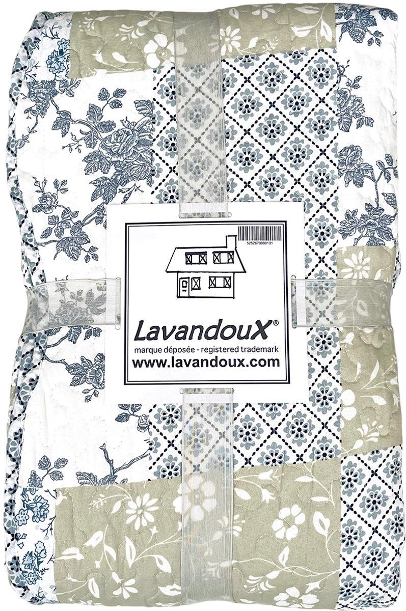 Lavandoux - Bedsprei - Sea Breeze - 160 x 220 cm - 1-persoons - Blauw