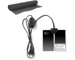LayZyEgg® Warmtemat inclusief antislipmat - 5W 14x15 cm – Met Dimmer/Temperatuurregelaar – Voor Kuikens, Kwartels, Vogels, Reptielen & Amfibieën