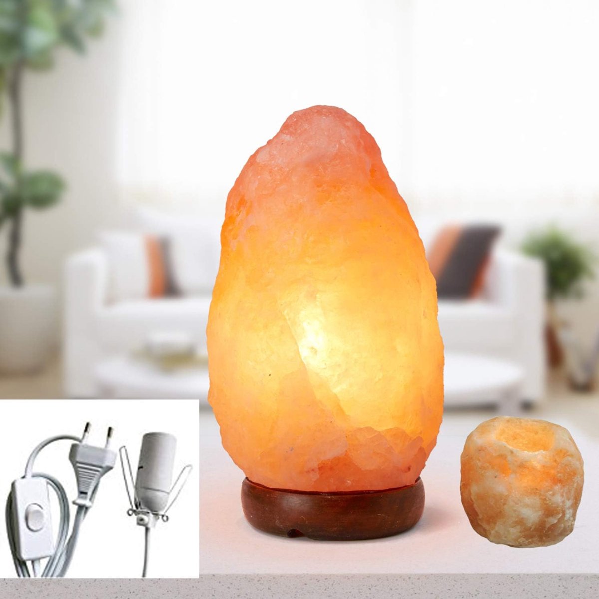 AMA® Zoutlamp - Zoutsteenlamp - Nachtlampje - Echte Himalayazout - 2 KG - 12x12x30cm - Oranje