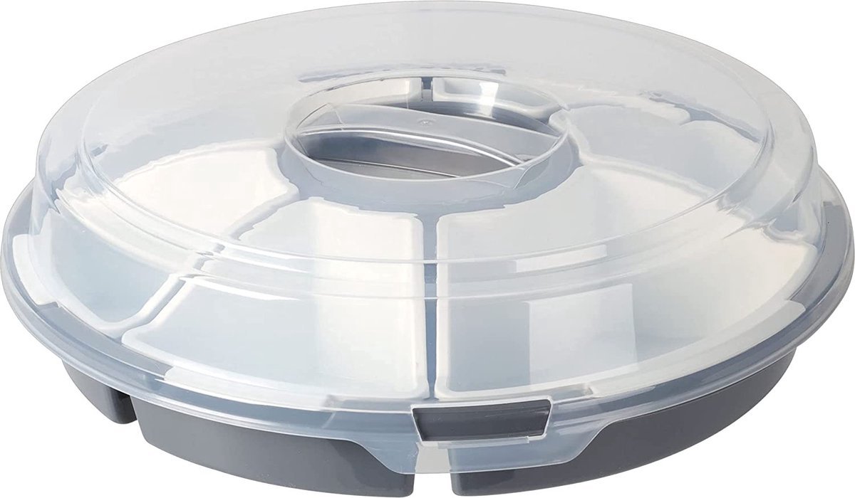 Serving Set 6 Parts - Bewaardoos met 6 vakjes - Vershoudbakjes (Zwart)