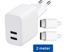 Xtronic 35W USB-C Snellader – Dubbele Poort Oplader – inclusief 2 meter USB-C/USB-C – Compacte USB-C Adapter