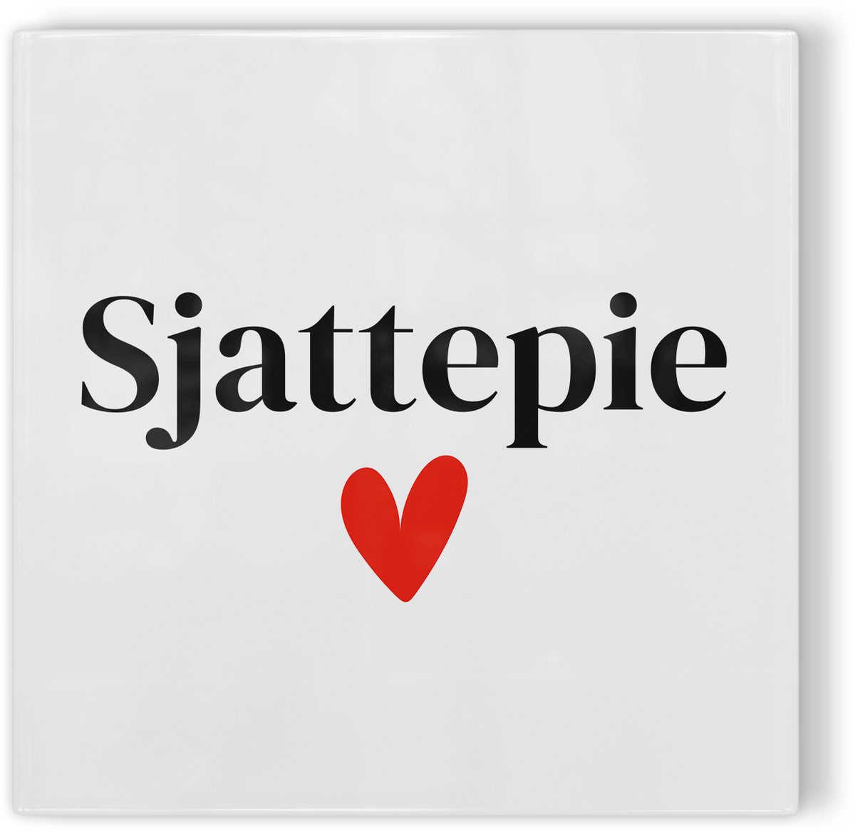 Tegeltje Maastricht Sjattepie - wit zwart rood - tegeltje stad - tegeltje met tekst