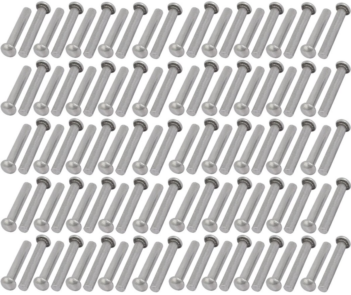 100 stks M4 x 20mm Aluminium Halve Ronde Kop Solid Klinknagel Bevestigingsmiddel Zilver Tone