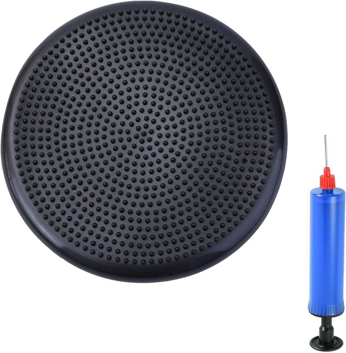Wiebelkussen - Balanskussen - Balkussen - Komfortabel Zitten - Volwassenen en kinderen - Balansbord - Balance Board - Balanstrainer - Balansbal - Fitnessbal - Zwart - 33 cm met Handpomp - van Imperatoris
