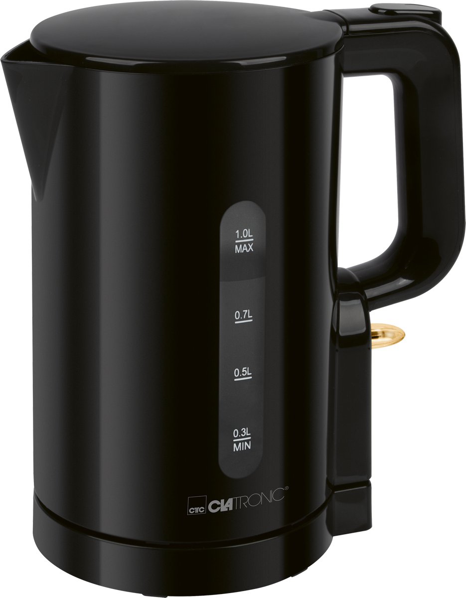 Clatronic WK 3834 - Waterkoker - geschikt voor de Camping - 1 Liter - 900W - Zwart — afbeelding 2