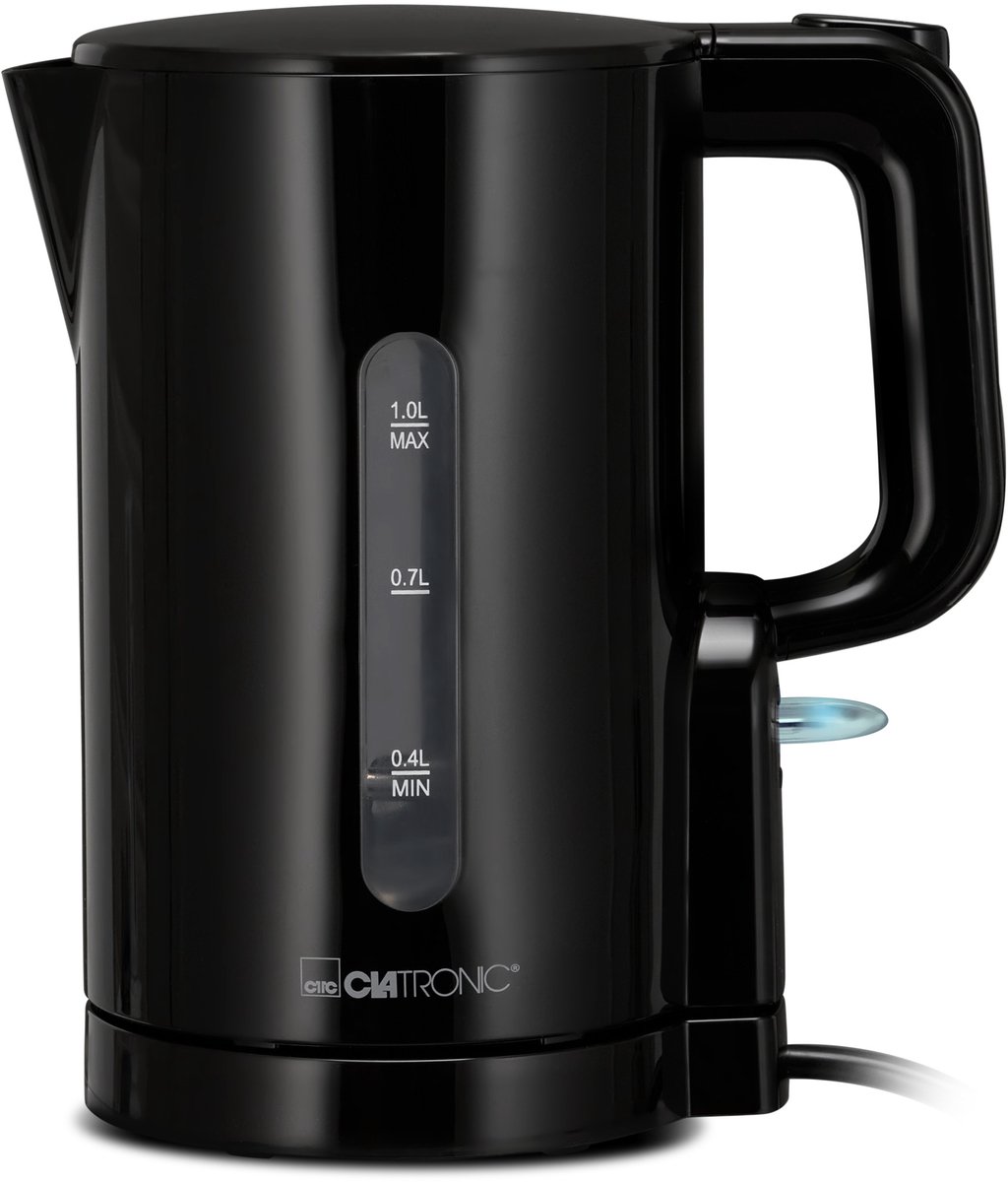 Clatronic WK 3834 - Waterkoker - geschikt voor de Camping - 1 Liter - 900W - Zwart — afbeelding 1