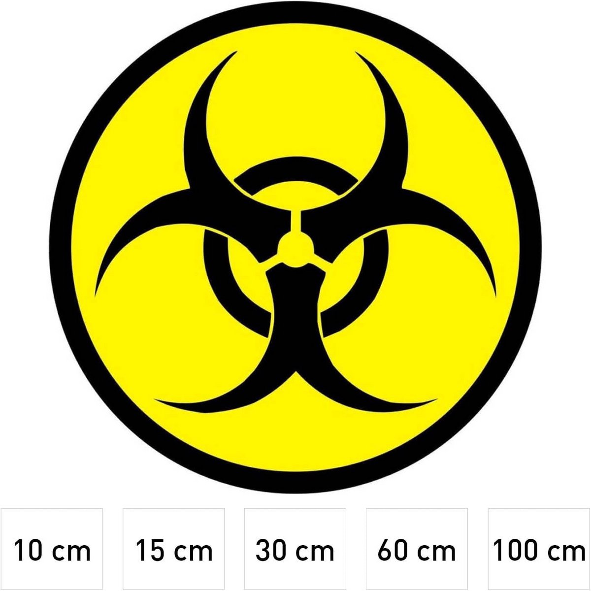 Waarschuwingssticker Biohazard Ronde Sticker Geel Zwart Weerbestendig