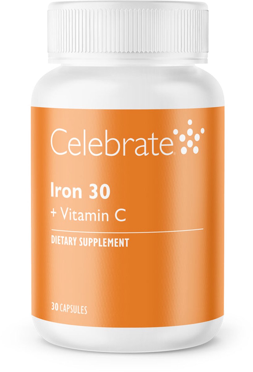 Celebrate Vitamins IJzer 30 mg + vitamine C - IJzersupplement - 30 capsules