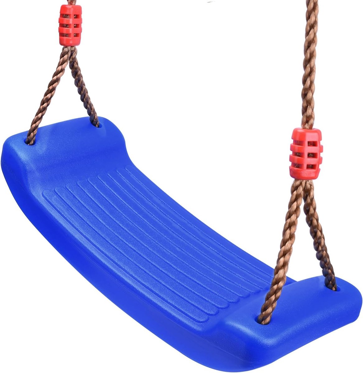 Famanu – Schommel voor de tuin, kinderschommel, schommelbank, voor kinderen, om te schommelen, buiten, binnen, in hoogte verstelbaar, antislip, kunststof (blauw)