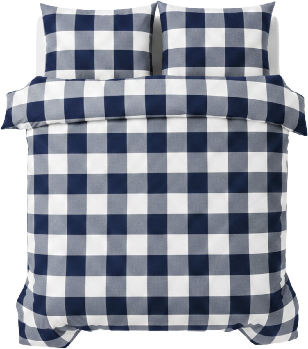 Ten Cate Lits-Jumeaux Dekbedovertrek 240x200 - 100% Katoen - Milo Marine - 240x200/220 cm