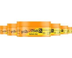 Got2b Men I-Styler Clay - Haarstyling - Haarwax - Matte Look - Dramatische Hold - Voordeelverpakking - 6 x 75 ml