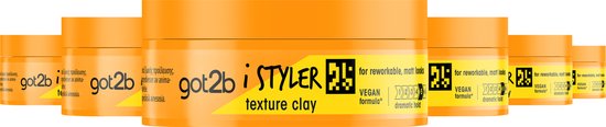 Got2b Men I-Styler Clay - Haarstyling - Haarwax - Matte Look - Dramatische Hold - Voordeelverpakking - 6 x 75 ml