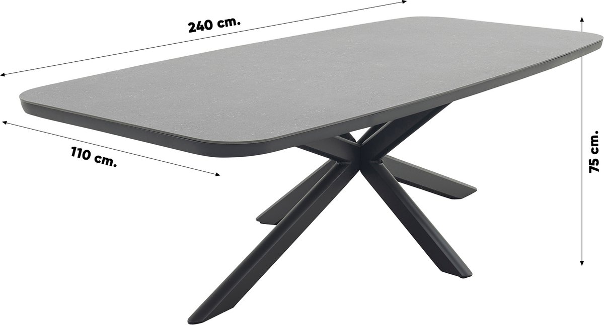Hartman Salvatore/Soreno salon de jardin ovale danois réglable 240x110 cm