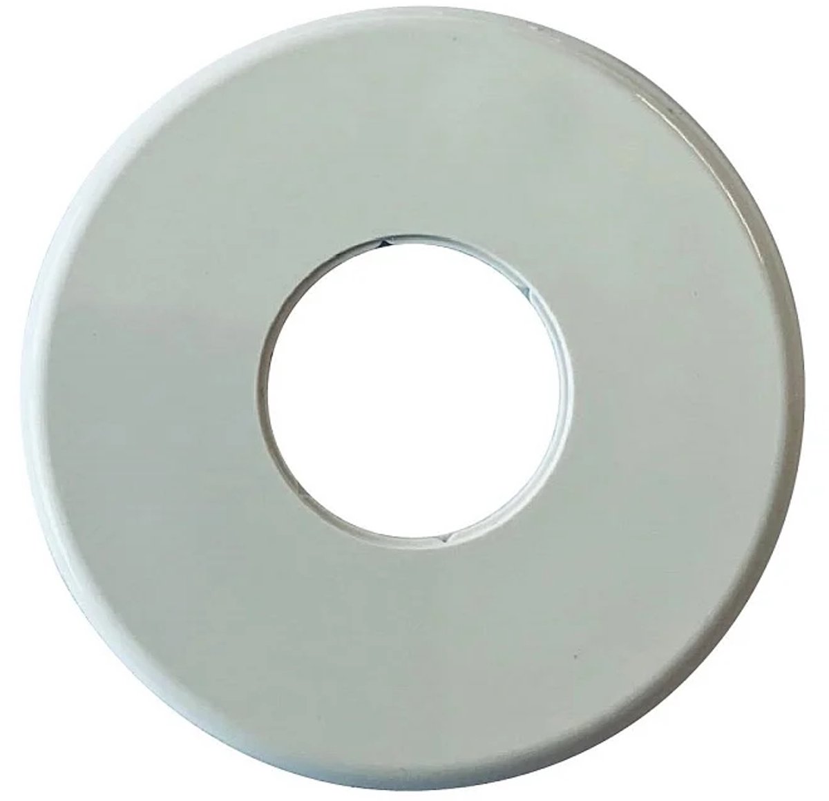 Vicrone kunststof bandgeleider rozet – Ø50 mm buitendiameter, Ø19 mm binnendiameter – voor rolluik en screen band – wit