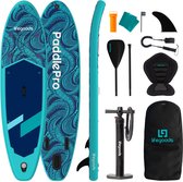 LifeGoods SUP Board Allround Compact - met Zitje - 120 KG Draagkracht - 300 x 76 cm - Opblaasbaar - Compleet SUP pakket - Blauw