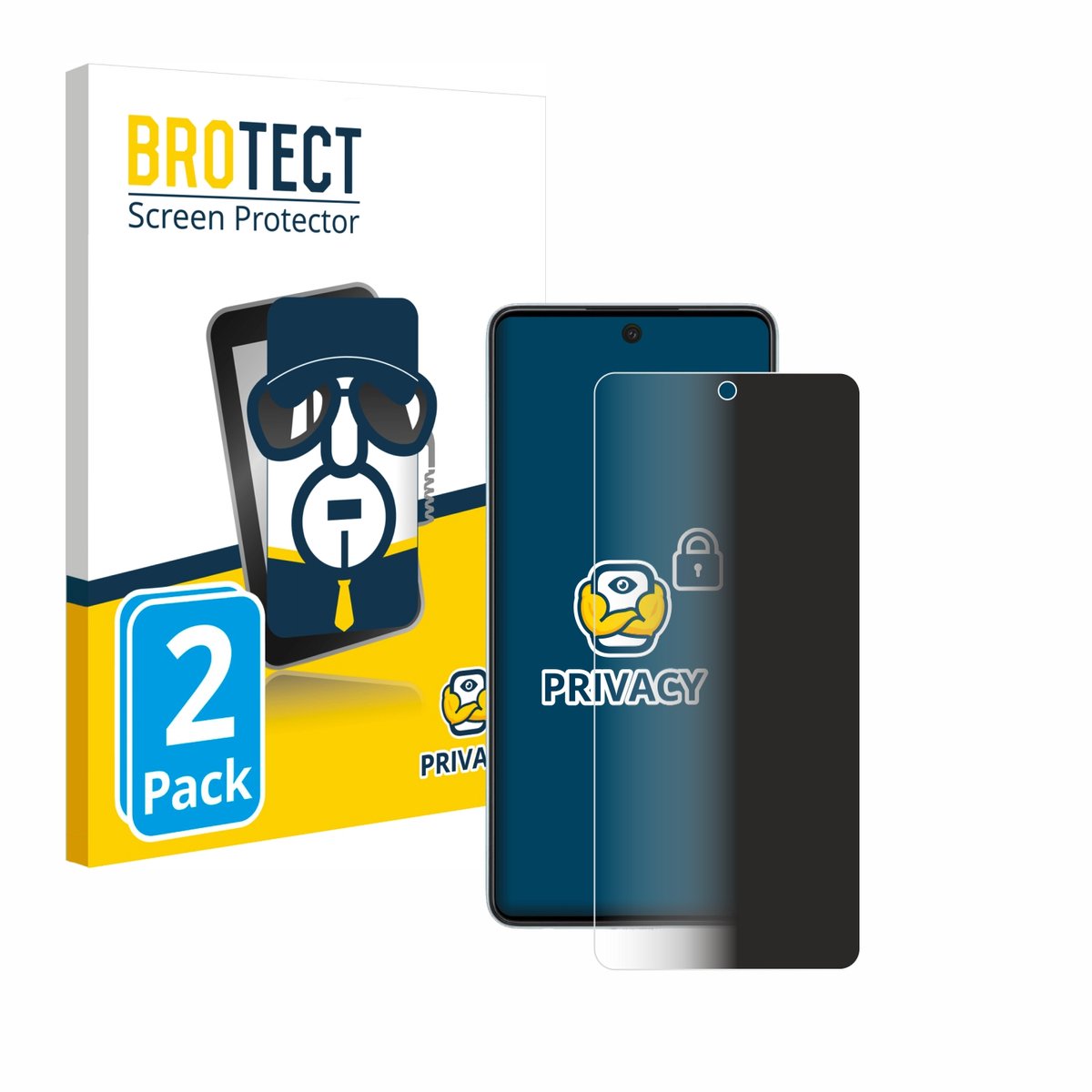 BROTECT - privacy screenprotector voor Samsung Galaxy A52 5G - Folie Beschermfolie Blauwlichtfilter 2 Stuks