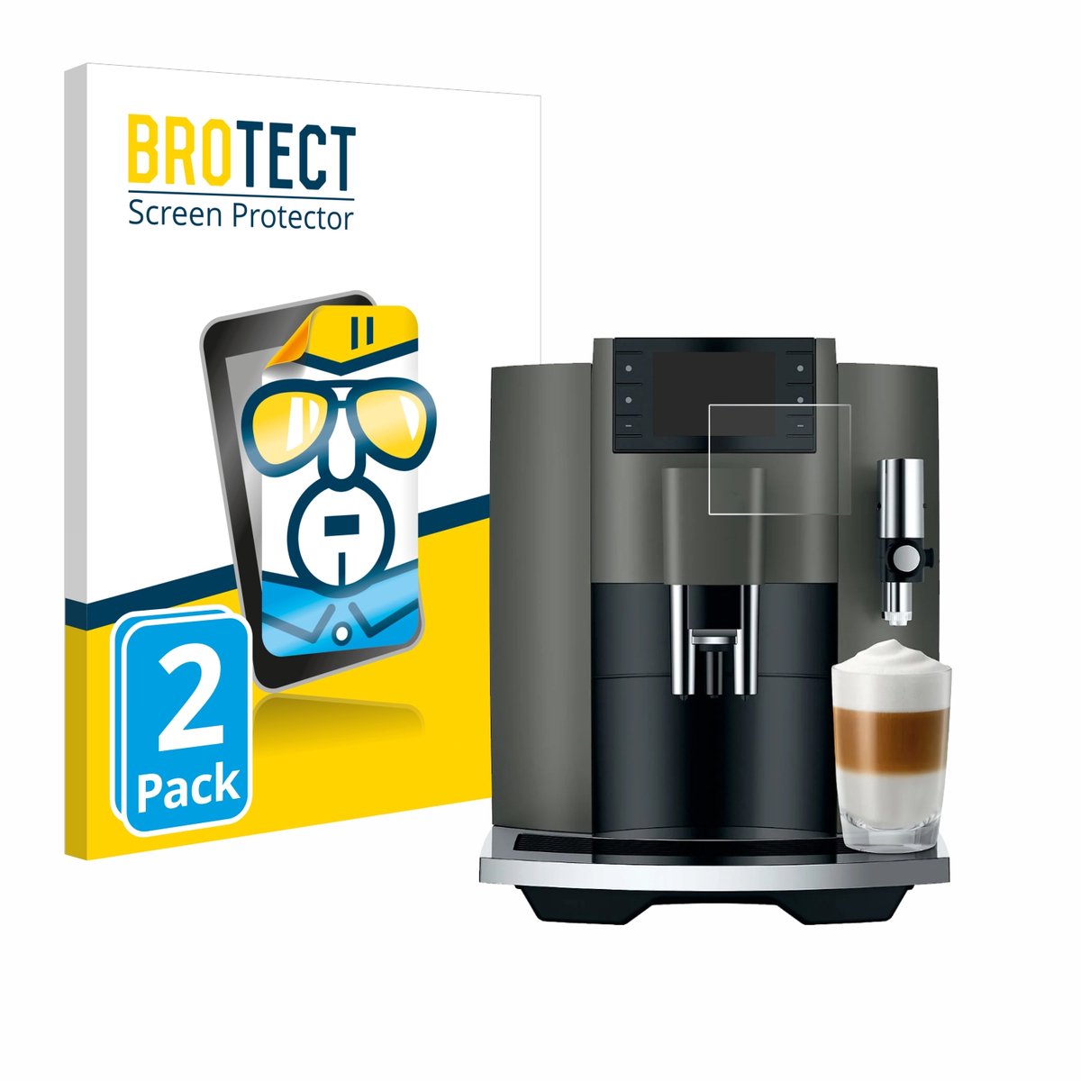BROTECT - Screenprotector voor Jura E8 (EC) - Folie Beschermfolie transparant 2 Stuks