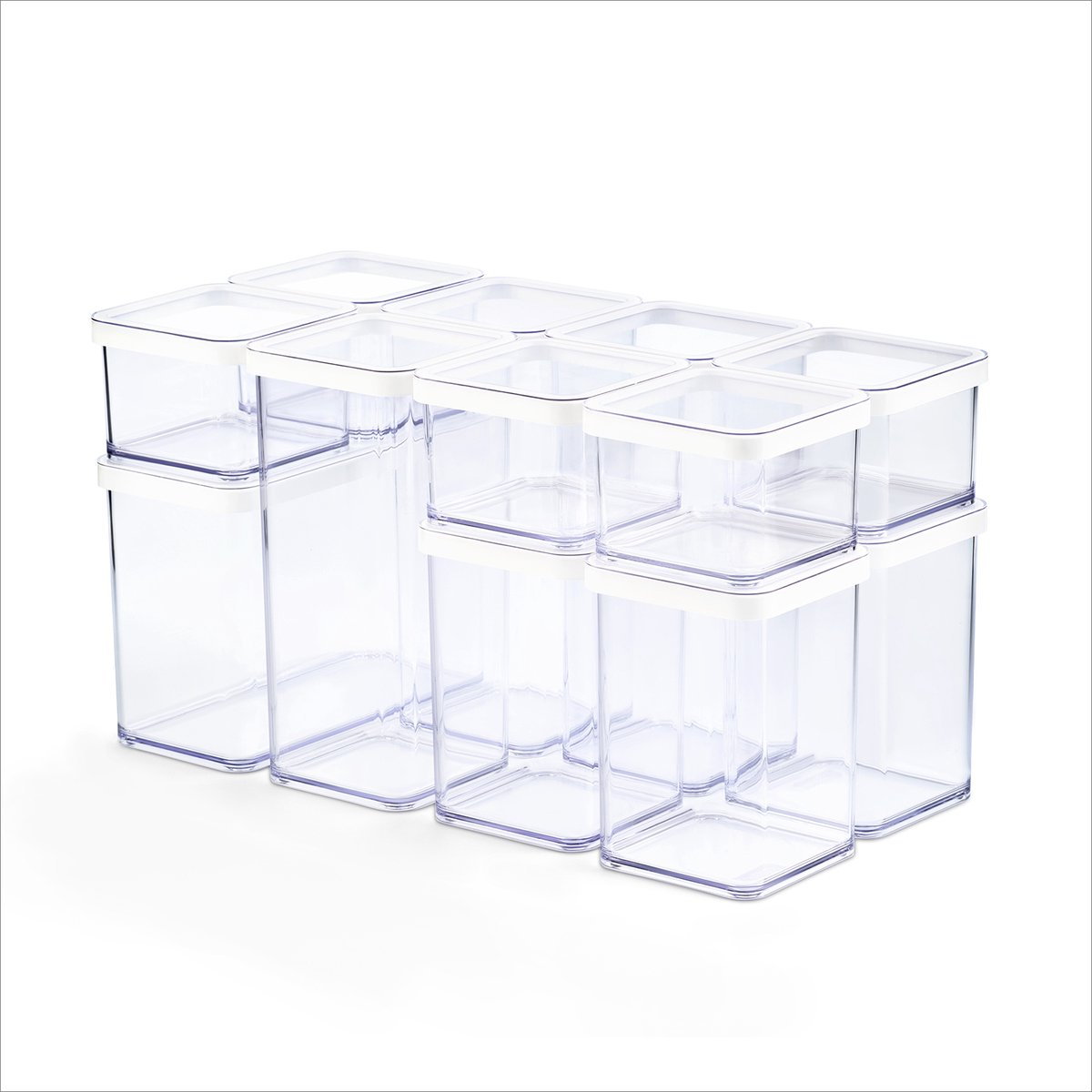 Rotho LOFT - set premium bewaarbussen 12-delig - luchtdicht - vaatwasmachinebestendig - wit
