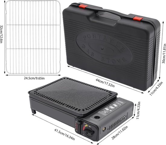 IBBO® - Party Grill - Camping gasbarbecue - Draagbare gasbarbecue -Camping kooktoestel - Dual fuel camping stov - Butaan gasstel - Outdoor kooktoestel van Merkloos — afbeelding 3